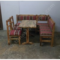 ks002 Büfe ve Lokantalar İçin Ahşap Köşe Takımları